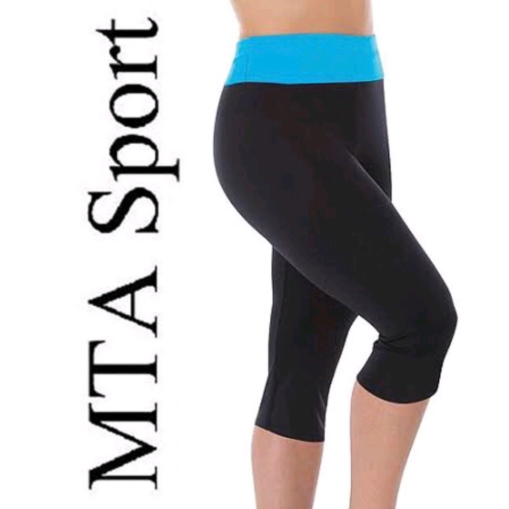 MTA SPORT Leggings Capri Yoga Pants Large Black Women’s